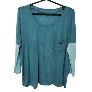 Kensie Women's 3/4 Sleeve Lightweight Two-toned Shirt